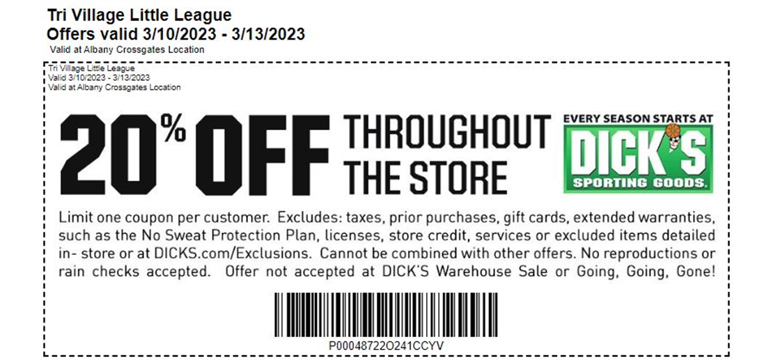 20% Off at Dick's Sporting Goods!